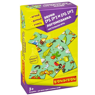 Настольная игра "ЛОГОМОЗАИКА.ЗВУКИ [Р], [Р'] и [Л], [Л']" Играй Думай Учись Bondibon (арт. ВВ4251) 1332398747