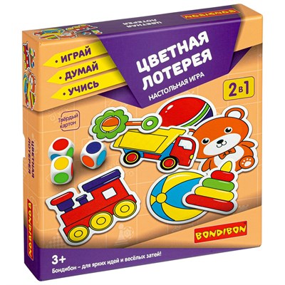 Настольная игра "ЦВЕТНАЯ ЛОТЕРЕЯ" 2 в 1 Играй Думай Учись Bondibon (арт. ВВ4331) 1057090903