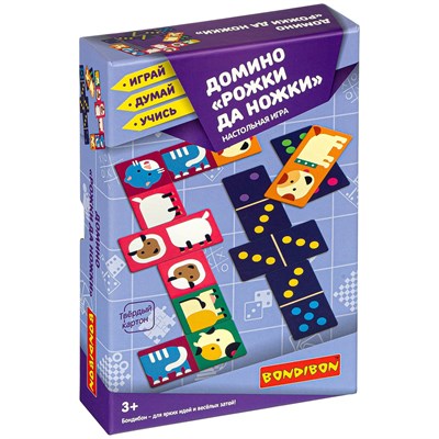 Настольная игра ДОМИНО "РОЖКИ ДА НОЖКИ" 2 в 1 Играй Думай Учись Bondibon (арт. ВВ3905) 997011698