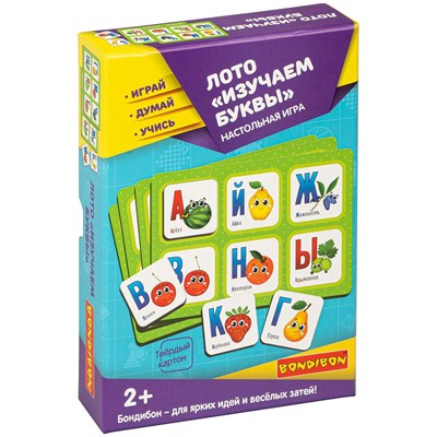 Настольная игра ЛОТО "ИЗУЧАЕМ БУКВЫ" Играй Думай Учись Bondibon (арт. ВВ4869) 862250816