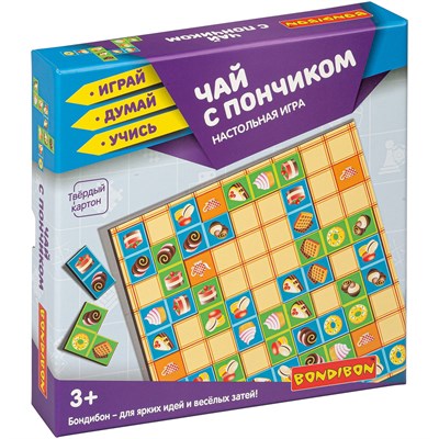 Настольная игра "ЧАЙ С ПОНЧИКОМ" домино-пазл Играй Думай Учись Bondibon (арт. ВВ4332) 1248002276