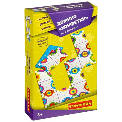 Настольная игра ДОМИНО "КОНФЕТКИ" Играй Думай Учись Bondibon (арт. ВВ4704) 1592993585