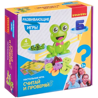 Обучающая настольная игра "СЧИТАЙ И ПРОВЕРЯЙ 5" с лягушатами Bondibon (арт. ВВ4674) 160746414