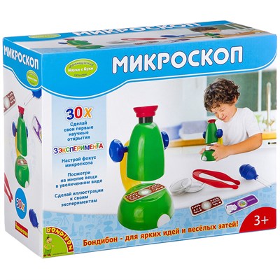 Набор для опытов Bondibon "Микроскоп 30Х" Французские опыты Науки с Буки (арт. ВВ2390) 33390243