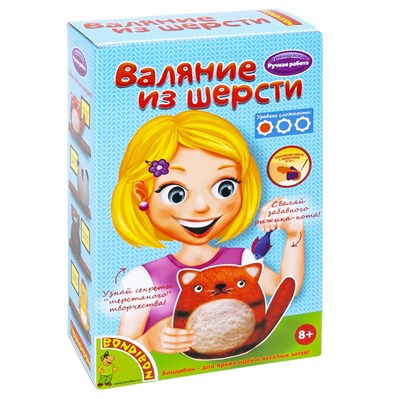 Набор для творчества Bondibon "Валяние из шерсти. Котейка" (арт. ВВ1573) 1497738568