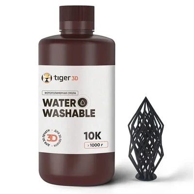 Фотополимерная смола Tiger 3D Water Washable Resin 10K, черная (1 кг) 1378764826