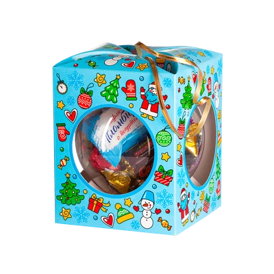 Вкусный новогодний подарок «Елочный шарик голубой (игрушка на елку)» 502477224