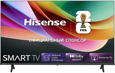 40" Телевизор Hisense 40A4S RU (2026) HD Ready Direct LED 60Гц HDR10 (Dolby MS12, DTS X) HomeOS (EAC) 1081245628