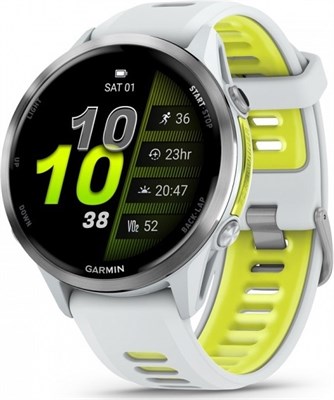 Умные часы Умные часы Garmin Forerunner 970 (010-02969-61) белые, титановый безель, с бело-зеленым ремешком 112156888