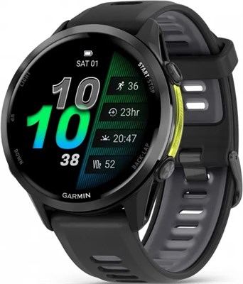 Умные часы Умные часы Garmin Forerunner 970 (010-02969-60) черные, темно-серый титановый безель, с черно-серым ремешком 356981234