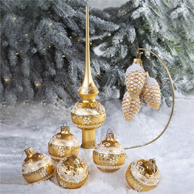 Набор "Зимний" (Золотой узор), в подарочной деревянной упаковке 1728938708