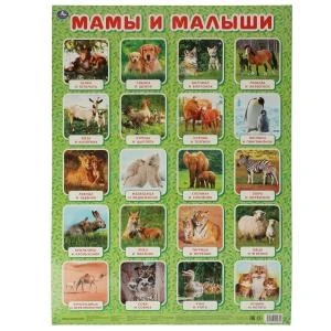 Мамы и малыши. Плакат А2. Умка 978-5-506-05562-4