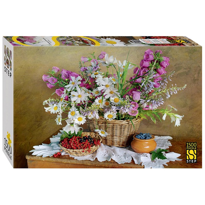 Мозаика "puzzle" 1500 "Натюрморт с ромашками" # 83084