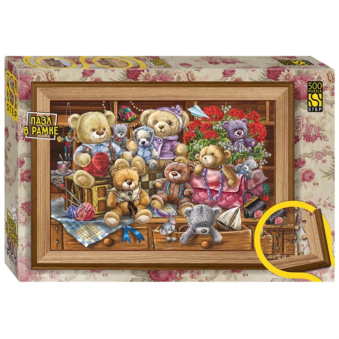 Мозаика "puzzle" 500+рамка "Семья мишек" # 91030