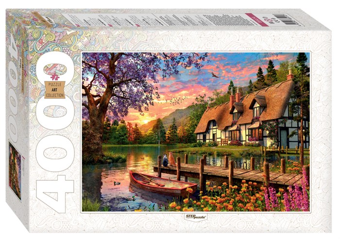 Мозаика puzzle 4000 Закат на озере в лесу # 85414