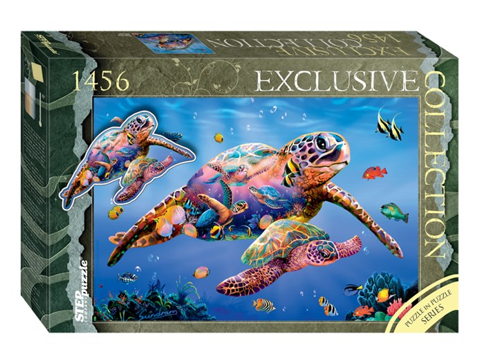 Мозаика puzzle 1456 Черепахи (Пазл в пазле) # 83506