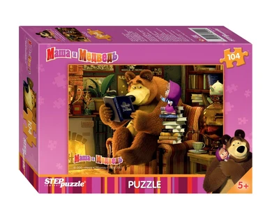 Мозаика puzzle 104 Маша и Медведь (Анимаккорд) # 82120