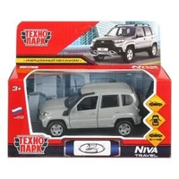 Машина металл LADA NIVA travel 12 см, двери, инер,серый, кор. Технопарк NIVATRAVEL-12-SRGY-WOD