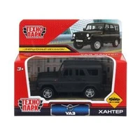Машина металл UAZ ХАНТЕР длина 10,5 см, инерция, МАТОВЫЙ черный, кор. Технопарк HUNTER-11-MATBK-WOD