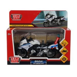 Модель металл свет-звук МОТОЦИКЛ BMW R1200 RT 13 см, подвиж дет, белый, кор. Технопарк R1200-13SLPOL-WH
