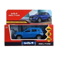Машина металл KIA seltos длина 12 см, двери, багаж., инерц, синий, кор. Технопарк SELTOS-12-BU