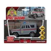 Машина металл UAZ HUNTER РОСГВАРДИЯ, 11,5 см, дв., баг., инерц., кор. Технопарк SB-16-68-ROS-WB (48)