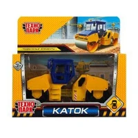 Модель металл каток 13 см,двер,желт-син,кор. Технопарк ROLLER-15-YBU
