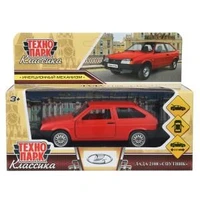 Машина металл LADA-2108 "СПУТНИК" МАТОВЫЙ 12  см, дв, баг, ин, красный, кор. Технопарк 2108-12-RD-WOD