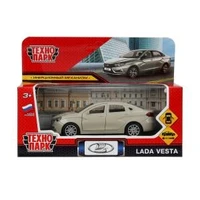 Машина металл LADA vesta 11,5 см, двери, бежевый, кор. Технопарк VESTA-12-BG