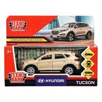 Машина металл HYUNDAI TUCSON длина 12 см, двери, багаж., инер, бежевый, кор. Технопарк TUCSON-12-BG-WOD