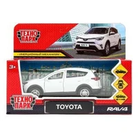 Машина металл TOYOTA RAV4 длина 12 см, двери, багаж, инерц, белый, кор. Технопарк RAV4-WH-WOD