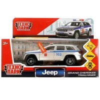 Машина металл свет-звук JEEP GRAND CHEROKEE ПОЛИЦИЯ 12 см, дв, баг, ин, кор. Технопарк CHEROKEE-12SLPOL-SL (72)