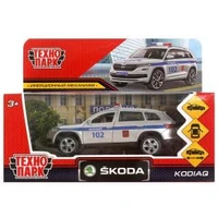 Машина металл SKODA KODIAQ ПОЛИЦИЯ длина 12 см, двери, багаж, инерц, кор. Технопарк KODIAQ-P (72) (72)