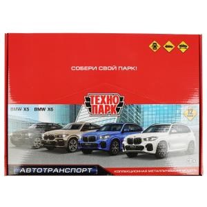 Машина металл BMW X5/X6 длина 12 см, двери, багаж, инерц, ассорт, дисп. Технопарк X5X6-12DB12-MIX