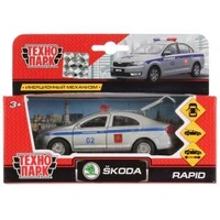Машина металл SKODA rapid ПОЛИЦИЯ, 12 cm, дв., багаж., инерц., кор. Технопарк SB-18-22-SR-P-WB