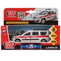 Машина металл LADA LARGUS СКОРАЯ, 12 см, двери, багаж., инерц., кор. Технопарк SB-16-47-A-WB