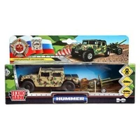 Машина металл HUMMER h1 вс ПИКАП, 11 см, дв., баг., инер.+пушка, кор Технопарк SB-18-09-H1+CANNON-WB (24)