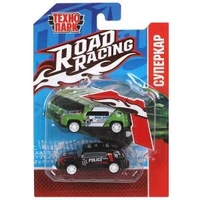 Машина металл ROAD RACING набор 7,5см, 2 шт,металл,в ассорт блистер Технопарк RR-SET-0160-R (480)