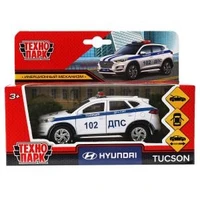 Машина металл HYUNDAI TUCSON ПОЛИЦИЯ, 12см, двери, багаж., инер, белый, кор. Технопарк TUCSON-12POL-WH
