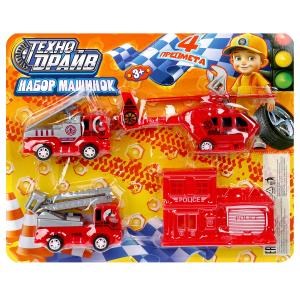 Набор машинок блистер 30*25*5см ТЕХНОДРАЙВ YG98183-R