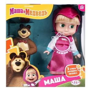 Кукла Маша и Медведь маша 15см, озвуч., мишка, кор КАРАПУЗ 83031X23 (30)