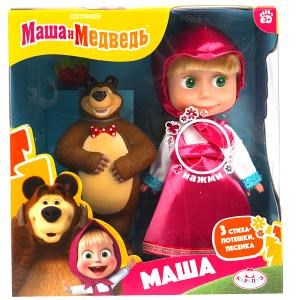 Кукла Маша и Медведь маша 15см, озвуч., мишка, кор КАРАПУЗ 83031X23