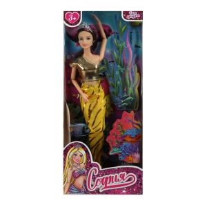 Кукла 29см София русалка, ткан. хвост, акс., руки и ноги сгиб., кор. КАРАПУЗ M1-S-JP