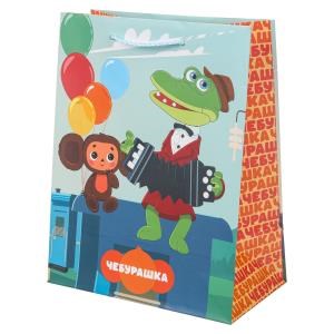Пакет подарочный МАТОВЫЙ СОЮЗМУЛЬТФИЛЬМ м,чебурашка,140 гр/м2 ЧУДО ПРАЗДНИК PM-100032-CH (144)