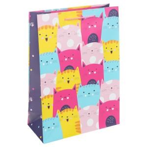 Пакет подарочный МАТОВЫЙ ml,коты,140 гр/м2 ЧУДО ПРАЗДНИК PML-108859-C2 (120)