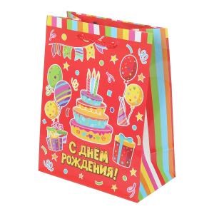 Пакет подарочный глянцевый m, тортик,140 гр/м2 ЧУДО ПРАЗДНИК PM-127531-HB5