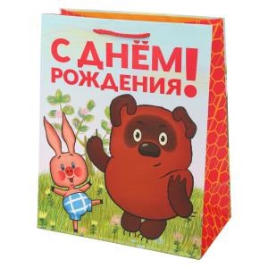 Пакет подарочный МАТОВЫЙ СОЮЗМУЛЬТФИЛЬМ м, Винни Пух,140 гр/м2 ЧУДО ПРАЗДНИК PM-122039-VP