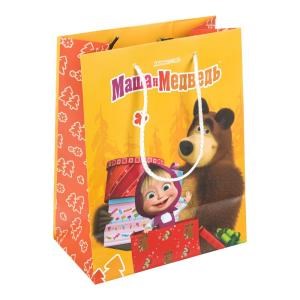 Пакет подарочный МАТОВЫЙ Маша и Медведь мl,140 гр/м2 ЧУДО ПРАЗДНИК PML-123140-MB