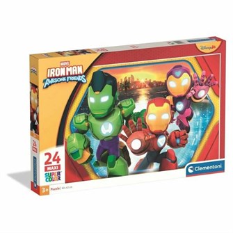 Головоломка Clementoni Maxi - Iron Man and his awesome friends 62 x 42 cm 24 Предметы 218327792