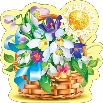 Украшение на скотче "Корзинка с первоцветами" 079.247 079.247